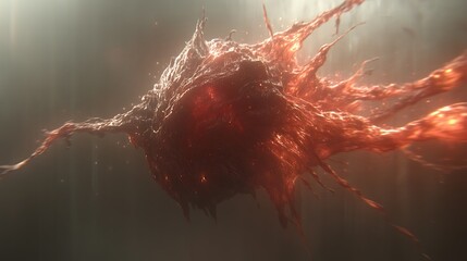 Poster - A large abstract and organic structure floats in a dark void