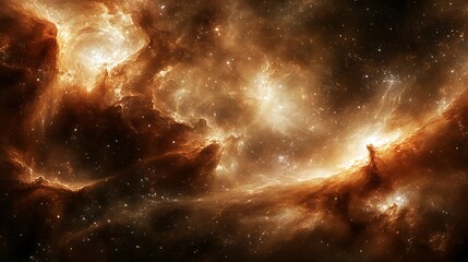 Wall Mural - abstract depiction of celestial gas clouds and numerous bright stars