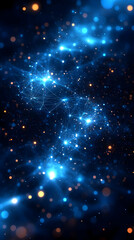 Poster - Abstract Glowing Blue And Orange Lights Pattern Background
