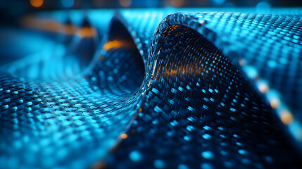 Poster - Abstract Blue Geometric Wave Texture