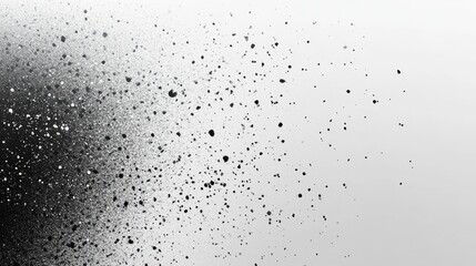 Poster - Abstract black and white splatter art with dynamic dispersion effect and soft gradient background