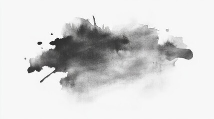 Poster - Abstract black ink splash on a white background, creating a dramatic effect for artistic or design purposes