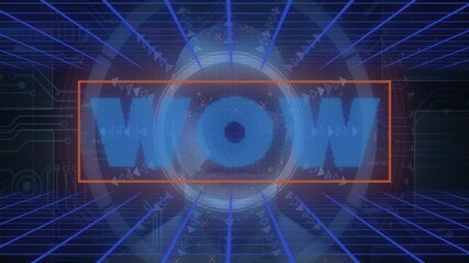 Poster - Digital grid and circuit patterns creating futuristic WOW animation background