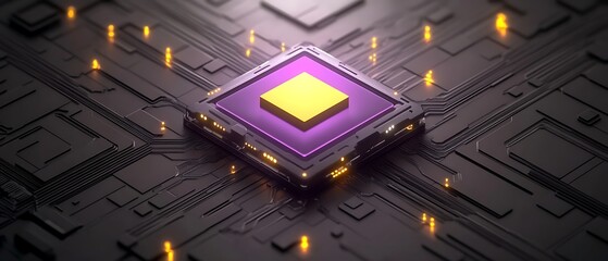 a futuristic computer processor depicted in an abstract digital render