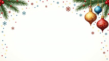 Poster - Christmas festive ornament and decorations on top