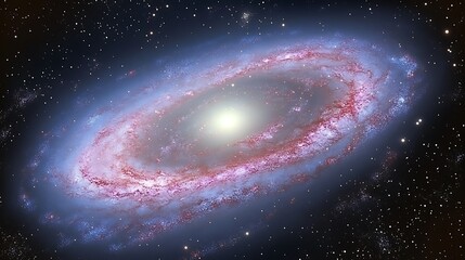 Wall Mural - a spiral galaxy seen from a distant celestial perspective