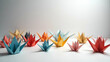 © HaJung - Colorful Origami Art in Monochrome Room: A Striking Contrast