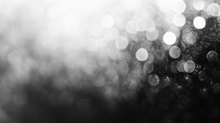 Poster - Abstract monochrome background featuring blurred bokeh lights creating a dreamy atmosphere