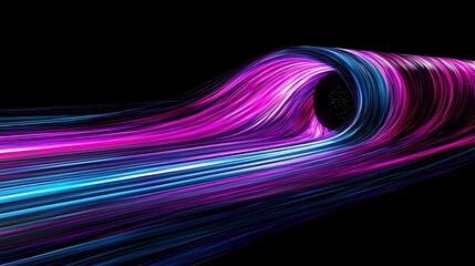 Poster - A swirling mass of vibrant light streaks in darkness