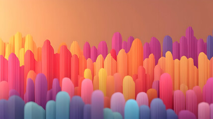 Poster - Colorful Vertical Stripes in Pastel Shades Representing Financial Growth