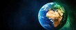 © Nice Seven - A vibrant view of Earth from space, showcasing continents, oceans, and a starry background, highlighting the planet's beauty and uniqueness, climate activist.