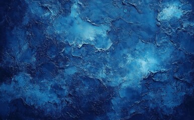 Poster - Abstract Blue Ocean Texture Impressionist Background with Deep Blue Hues and Soft Brush Strokes for Grunge Wallpaper