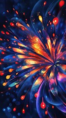 Poster - A brilliant abstract display of colorful radiant floral pattern