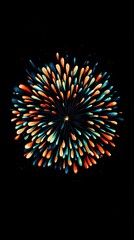 Poster - A colorful burst of fireworks explodes brightly against a dark background