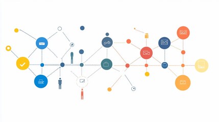 Aufkleber - Abstract Technology Network Connecting People and Devices for Communication