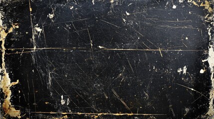 Poster - A weathered black surface with scratches and marks, showcasing an aged texture perfect for backgrounds or overlays