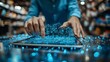 © God's blessing - Person interacting with a tablet, displaying a network interface