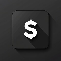 Poster - Dollar Symbol in Dark Background:  Financial Icon with Long Shadow for Business and Investment Concepts