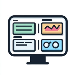 Poster - Dashboard Visualization: A modern computer monitor displaying key metrics and information with a minimalist and clean design.