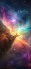 Wall Mural - vibrant cosmic nebula with colorful formations