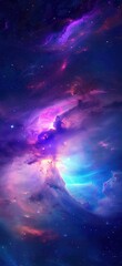Wall Mural - vibrant cosmic nebula with swirling colors