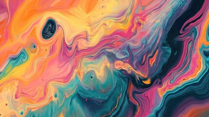 Poster - Abstract colorful swirl of vibrant hues blending together, creating a mesmerizing visual effect