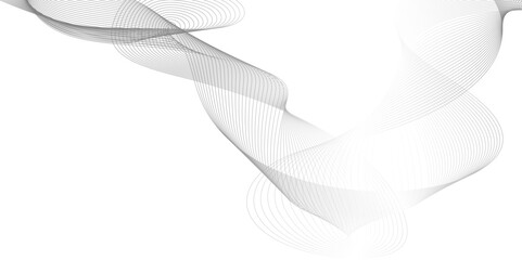 Poster - abstract black and white wave line banner template, technology element connecting dots and lines on 