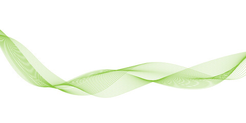 Wall Mural - abstract green wave lines on a white background, green smoke motion abstract on white background for