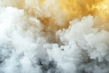 Poster - mesmerizing blend of yellow and white smoke clouds creates ethereal atmosphere, evoking sense of mystery and intrigue