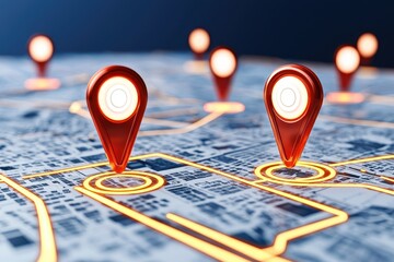 Poster - Tracking locations globally digital map visualization technology environment high-tech viewpoint