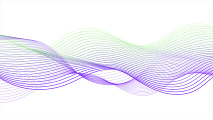 Wall Mural - a flowing purple wave with green highlights on a transparent background.