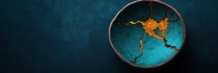 Poster - Kintsugi-Inspired Wellness Narrative Ceramic Fracture Metaphor for Resilience, Mental Health, and Transformative Healing in Modern Therapeutic Design