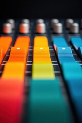 Leinwandbilder - Immersive Sound Design Vibrant Audio Engineering Console - Next-Gen Creative Production, Hybrid Workflow Visualization and Digital Storytelling Technology