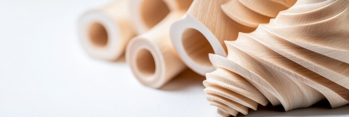 Poster - Minimalist Organic Pasta Macro Sculptural Culinary Design Exploring Texture, Form, and Artisanal Gastronomy in High-Resolution 8K Gourmet Visualization