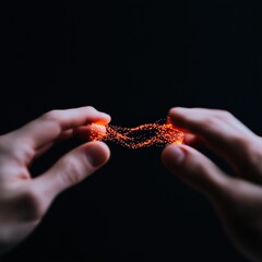 Fototapete - Quantum Connectivity Next-Gen Digital Networks Visualized - Innovative Tech Interaction Demonstrating Human Control of Emergent Technological Ecosystems