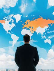 Aufkleber - Hybrid Future Visionary Immersive Global Strategy Visualization for Next-Gen Business Leaders - Digital Transformation and International Market Expansion Insights