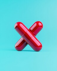 Poster - Minimalist Medical Innovation Glossy Red Cross Symbol Highlighting Emergency Healthcare Design with Vibrant Pop Art Aesthetic for Digital Wellness Platforms