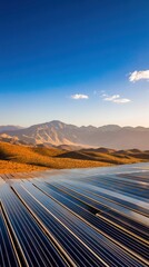 Poster - Future-Forward Green Energy Landscape Expansive Solar Array Harmonizing Technological Innovation with Natural Mountain Terrain - Sustainable Infrastructure for Climate Resilience