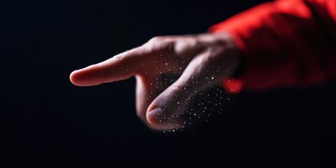 Leinwandbilder - Futuristic Digital Transformation Cinematic Tech Interface with Dynamic Particle Hand Gesture - Immersive Innovation Visualization for Next-Gen Business Strategy