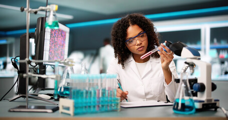 Poster - Scientist Looking At Test Tube