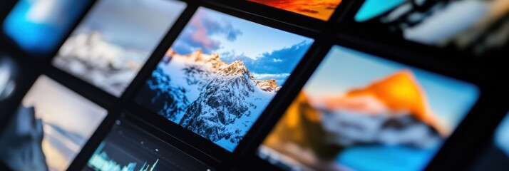 Poster - Immersive Digital Content Curation High-Performance 4K Display Showcasing Cinematic Landscape with Precision Color Grading for Creative Professionals