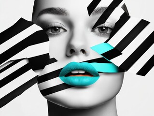 Poster - Deconstructed Identity Geometric Disruption in High-Contrast Digital Art, Exploring Personal Fragmentation and Modern Visual Expression