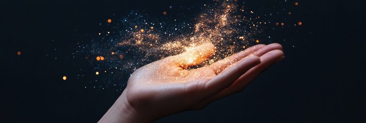 Leinwandbilder - Immersive Digital Innovation Futuristic Quantum Visualization of Entrepreneurial Potential with Dynamic Particle Technology and Transformative Networking Metaphor