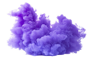 An isolated image of a large swirling cloud of vibrant purple smoke against a black background