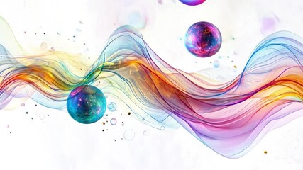 Poster - abstract color flow: an abstract and colorful design features flowing, wavy lines, interspersed with