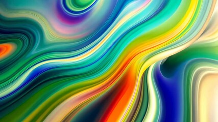 Poster - Colorful abstract fluid movement with vibrant swirling patterns