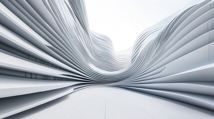 Poster - Modern Abstract Design with Futuristic Waves in a Technology Landscape
