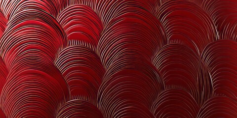 Poster - Background of abstract curved lines in deep red hues creates a modern art feel with warm tones and interesting textures