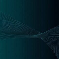 Poster - Abstract background with wavy lines in gradient shades of teal and dark blue creating a modern and calming visual experience