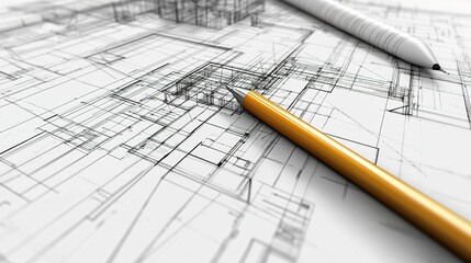 Poster - Architect Using Digital Tablet to Create Designs on White Surface